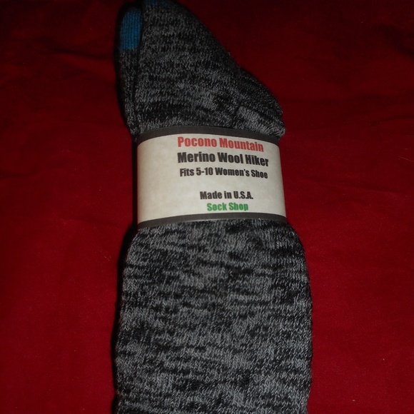 Pocono Accessories - 1 Pair Womens 82% Merino Wool Socks 5-10
